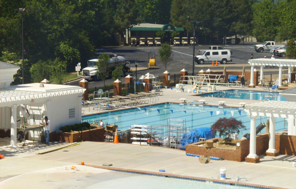 Pool site concrete under construction