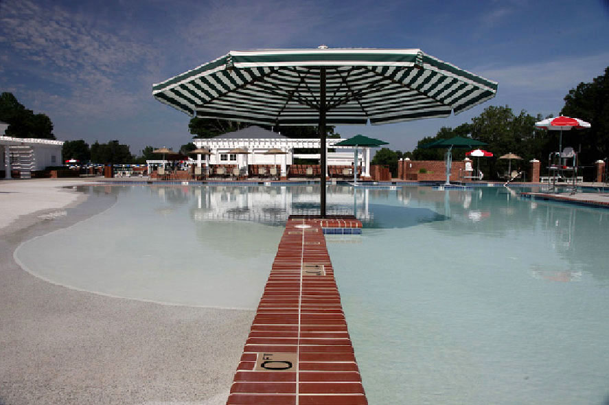 Closeup of finished pool details at the Country Club of Va