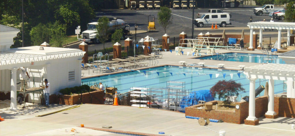 Under construction phase of pool deck