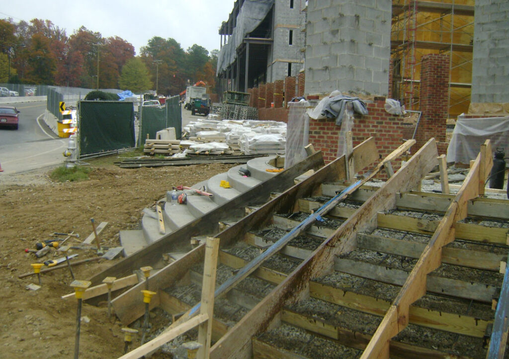 Special radius stairs under construction