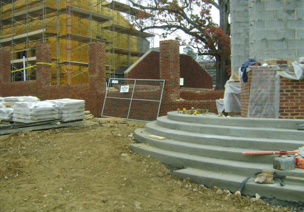 Special radius stairs with forms removed