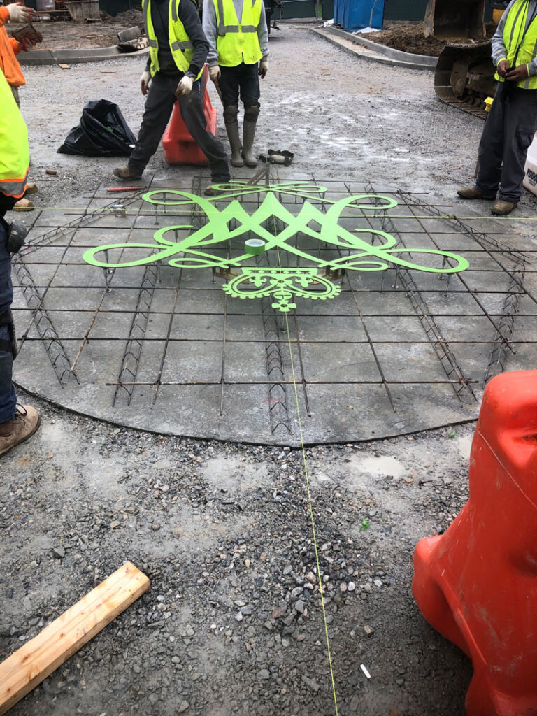 The decorative insert to be placed in concrete